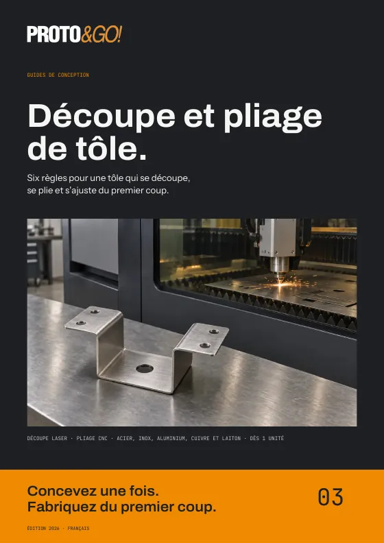 Page de garde du guide de conception pour découpe et pliage de tôle