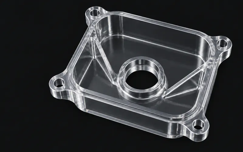 Reference part in rigid transparent PU.