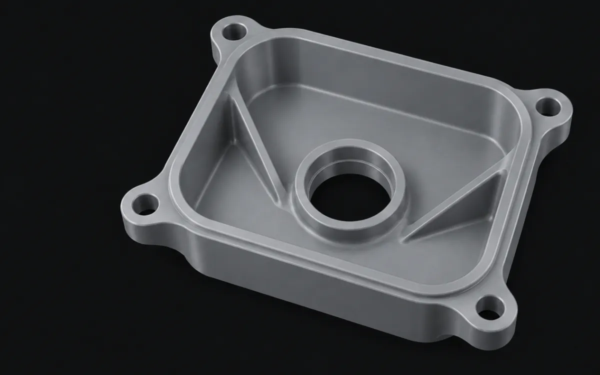 Pezzo di riferimento in PVC rigido per lavorazione CNC.