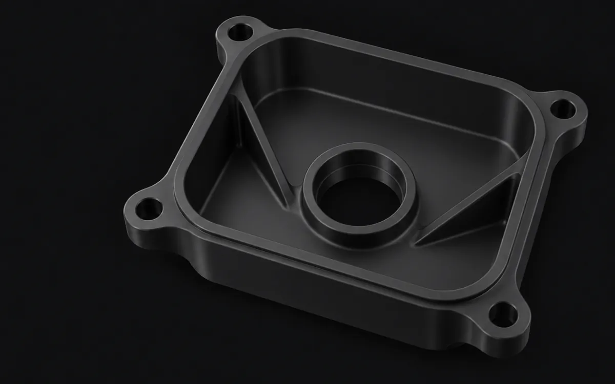 Pezzo di riferimento in resina nera per stampa 3D SLA.